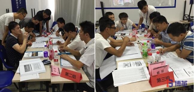 精益設備管理培訓現場分組討論中